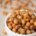 roasted rosemary thyme chickpeas in a bowl