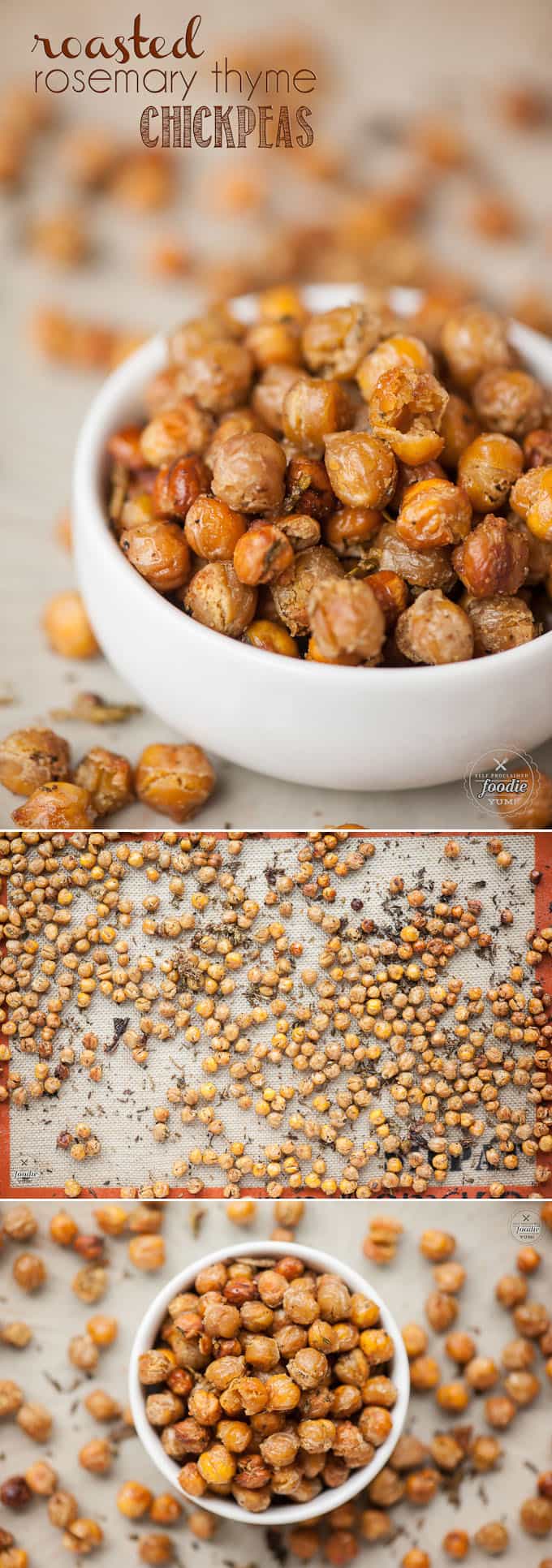 If you are looking for a tasty snack packed full of nutritional benefits, you cannot beat these delicious and high in fiber Roasted Rosemary Thyme Chickpeas.