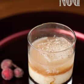 eggnog with vodka and kahlua in glass