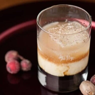 This Russian Nog with eggnog, vodka, and kahlua is a fantastic holiday cocktail and is the easiest and best tasting holiday drink you'll find.
