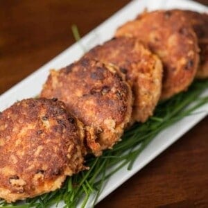 These Salmon Patties made from wild caught canned red salmon are an absolute dinner time favorite in our house and are the best I've ever tasted.