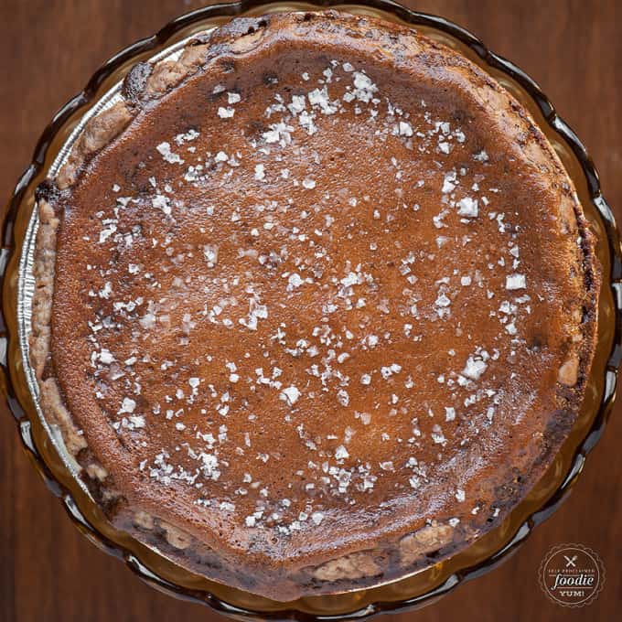 A close up of a salt &amp; honey pie