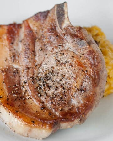 bone in pan seared pork chop