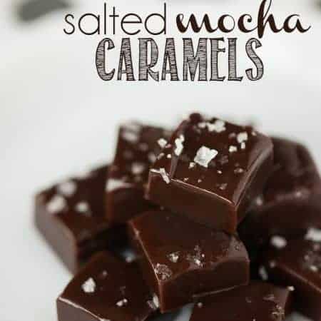 Soft and chewy old fashioned Salted Mocha Caramels made with rich chocolate and coffee powder are a tasty candy treat perfect for the holidays!