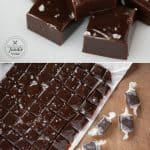 Soft and chewy old fashioned Salted Mocha Caramels made with rich chocolate and coffee powder are a tasty candy treat perfect for the holidays!