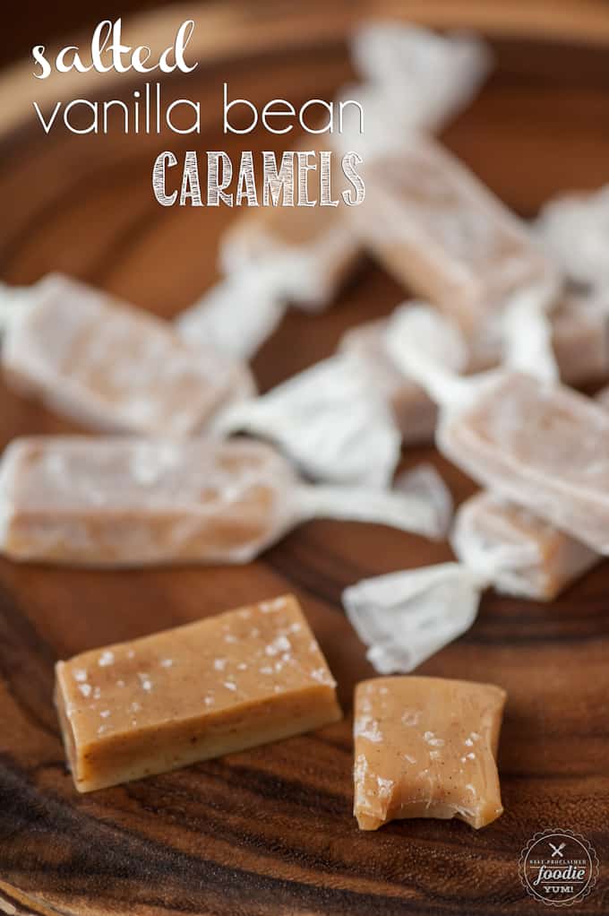wrapped salted vanilla bean caramels
