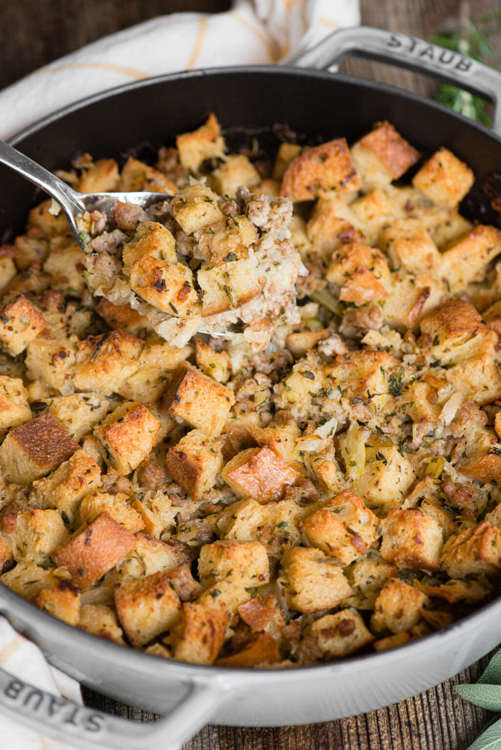 Homemade Sausage Stuffing {Thanksgiving Dressing Recipe}