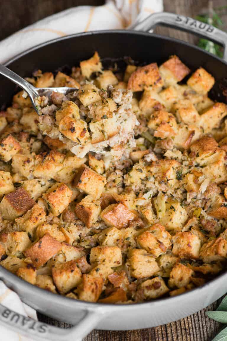 Homemade Sausage Stuffing {Thanksgiving Dressing Recipe}