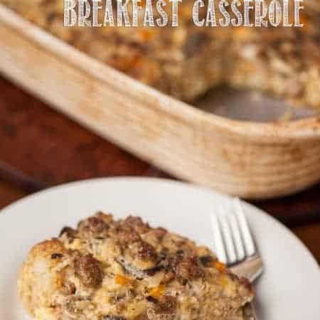 This Sausage Tater Tot Breakfast Casserole is the perfect weekend breakfast any time of year, but my family especially loves it on holiday mornings.