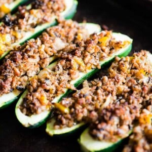 Sausage Zucchini Boats recipe