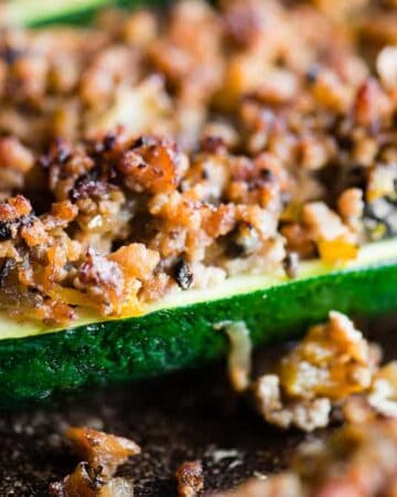 Recipe for Zucchini Boats with sausage