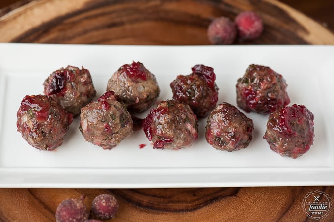beef cocktail meatballs with cranberry sauce