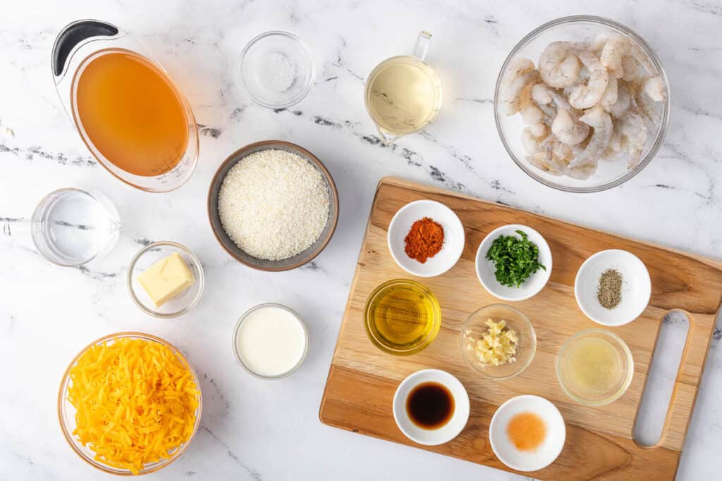 ingredients needed to make shrimp and cheesy grits