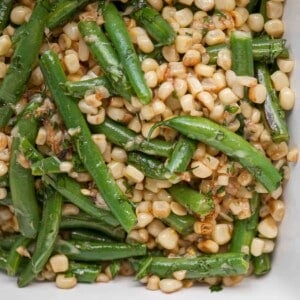 green beans and corn side dish.