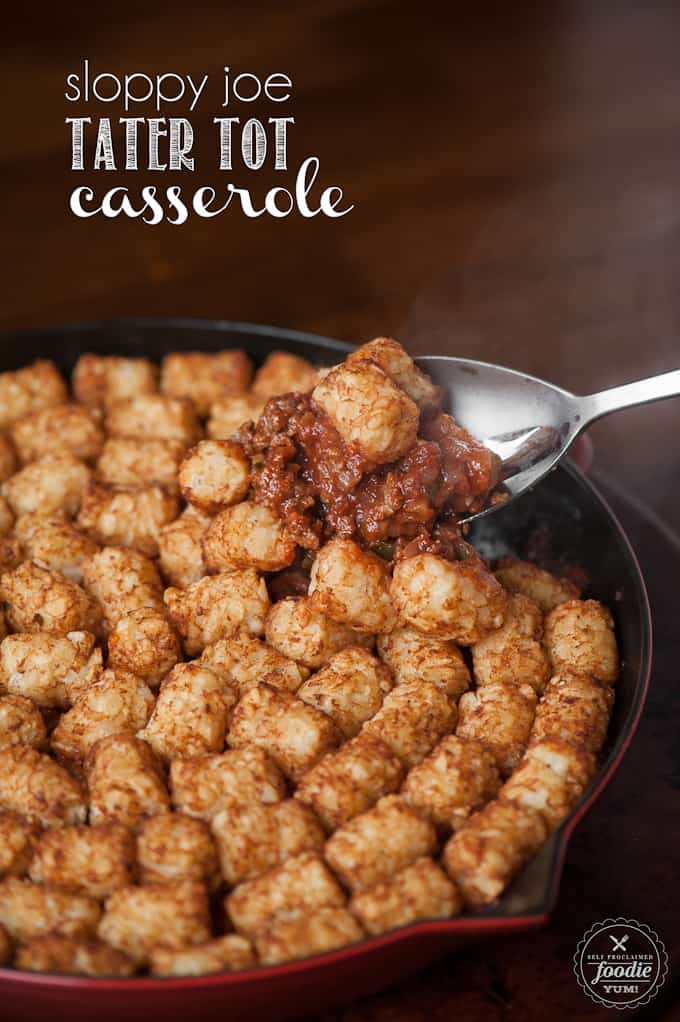 a pan of sloppy joe casserole