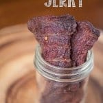 homemade beef jerky in mason jar