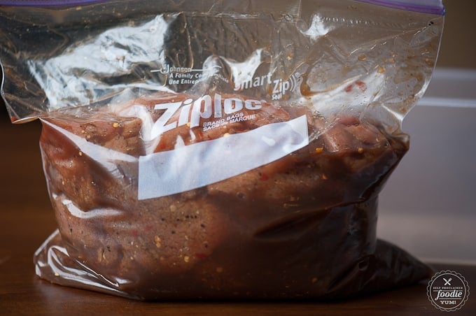 marinating beef in plastic bag for beef jerky recipe