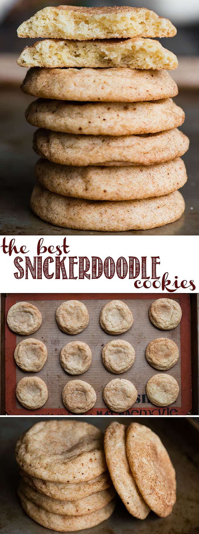 Snickerdoodle Cookies are super soft cookies filled with sugar, spice, and everything nice! They are a classic favorite and you won't be able to stop at just one. The sweet cinnamon flavor is too hard to resist. This recipe tells you step by step how to make the very best snickerdoodles! #snickerdoodle #snickerdoodlerecipe #snickerdoodles #snickerdoodlecookies #snickerdoodlecookierecipe #cookie #cinnamon #sugar #baking #dessert #bestsnickerdoodlerecipe #snickerdoodlesrecipe #easysnickerdoodlerecipe #howtomakesnickerdoodles