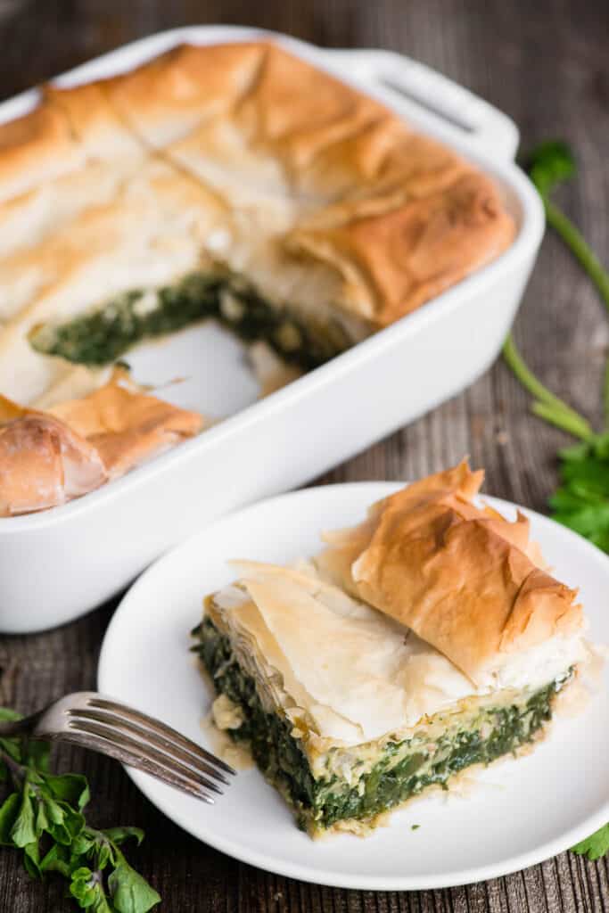 Greek Spinach Pie on plate