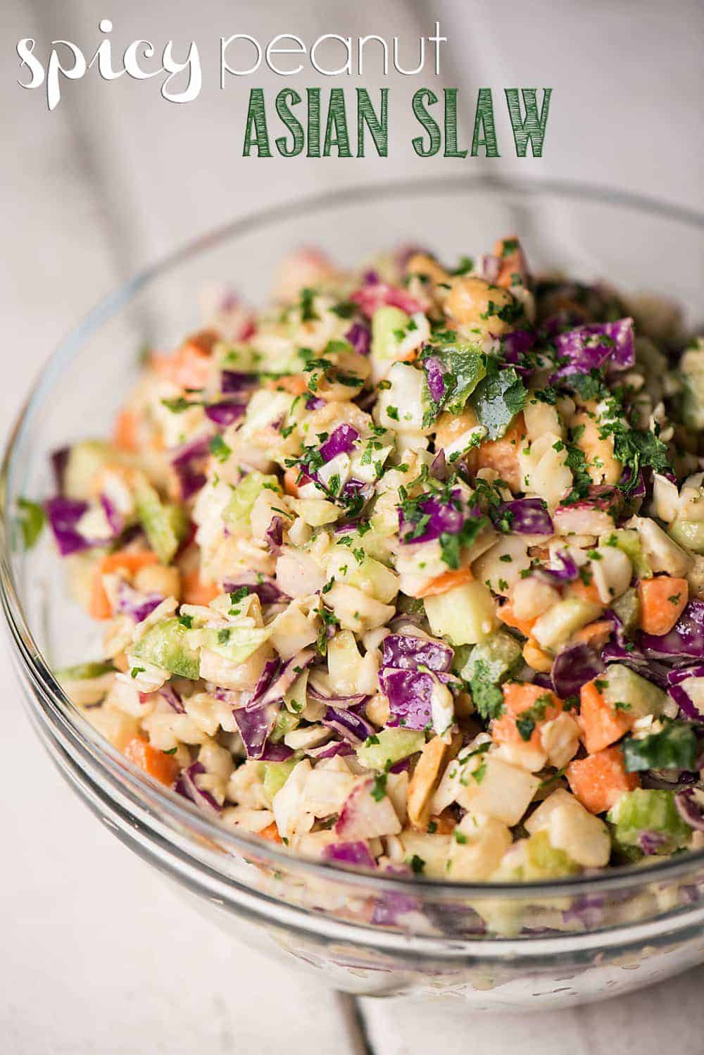 spicy peanut Asian slaw