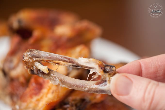 chicken wing bone after meat has been eaten