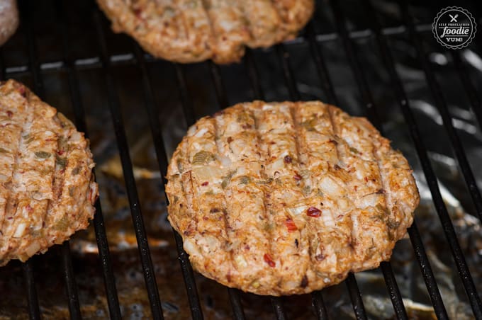 turkey burger patties on grill