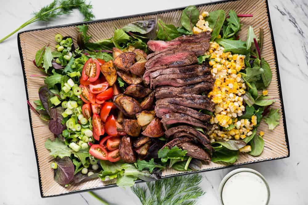 steak salad with ranch