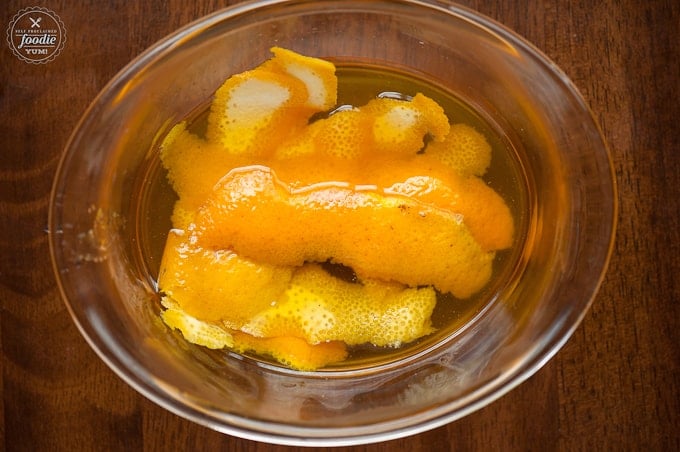 orange peel in simple syrup