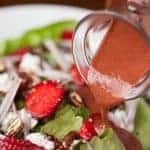This Strawberry Basil Vinaigrette made with fresh strawberries and basil is a fresh, easy, and healthy dressing to top your summer green salads.