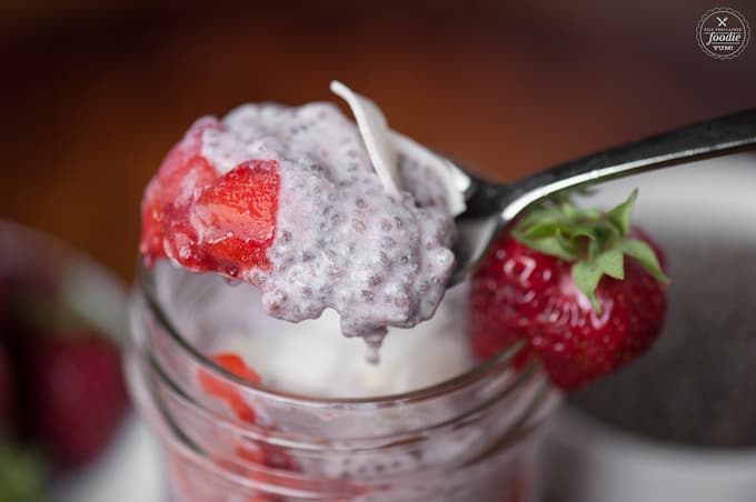 a spoonful of coconut chia pudding