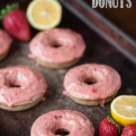 baked donuts with strawberry and lemon
