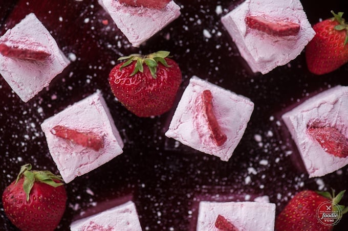 strawberry marshmallows with a strawberry