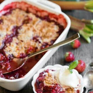 Strawberry Rhubarb Cobbler dessert recipe