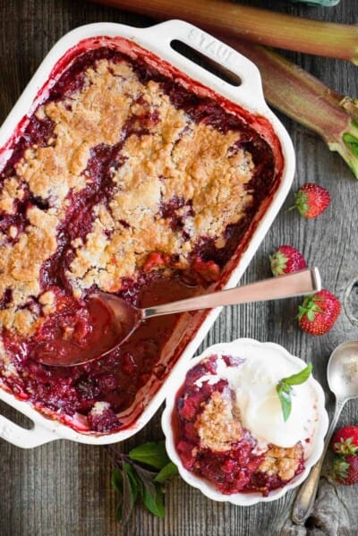 Strawberry Rhubarb Cobbler - Self Proclaimed Foodie