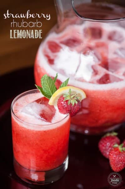 Strawberry Rhubarb Lemonade - Self Proclaimed Foodie