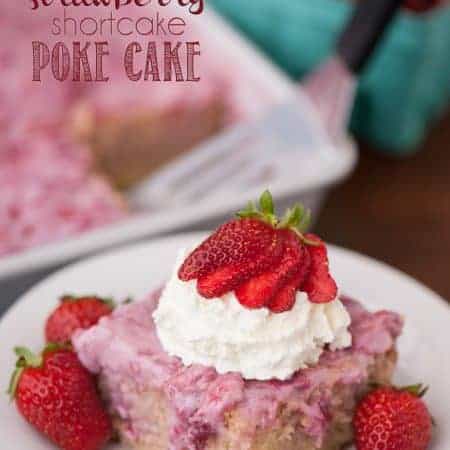 Fresh summer strawberries, sweetened condensed milk, and whipped cream transform a basic vanilla cake into a heavenly Strawberry Shortcake Poke Cake.
