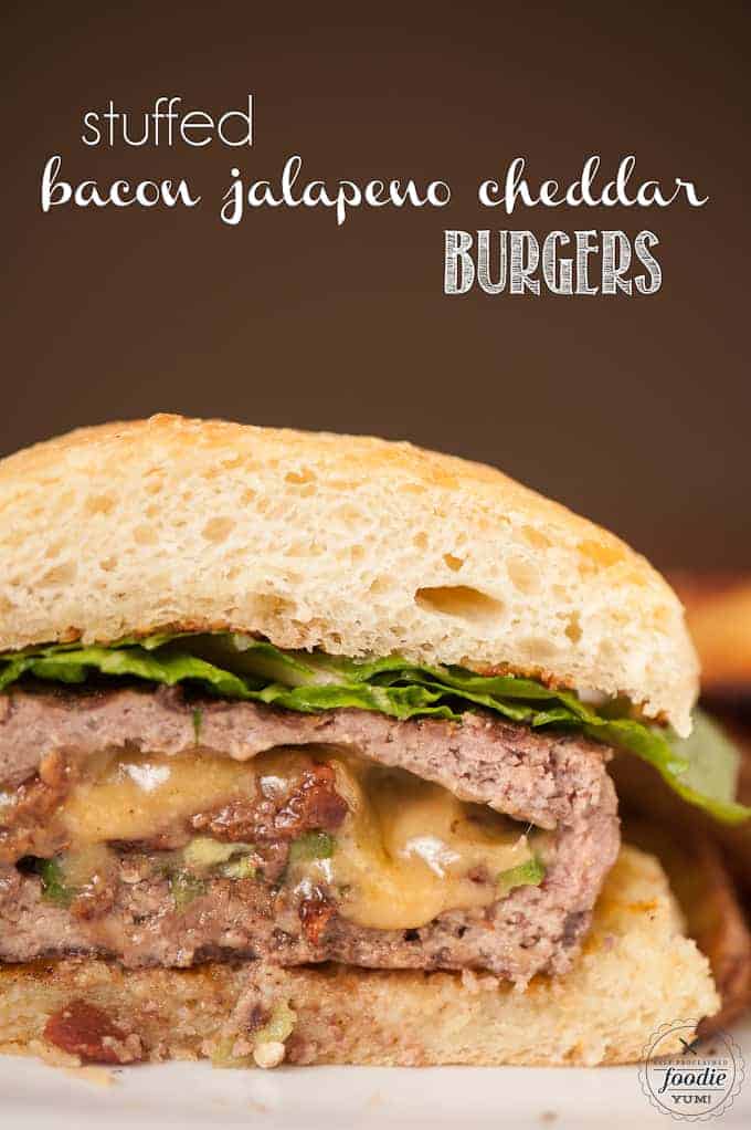 Bacon Cheese Stuffed Burgers - Kim's Cravings