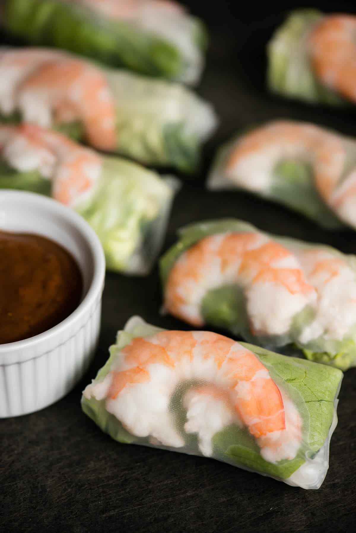 summer rolls with shrimp.