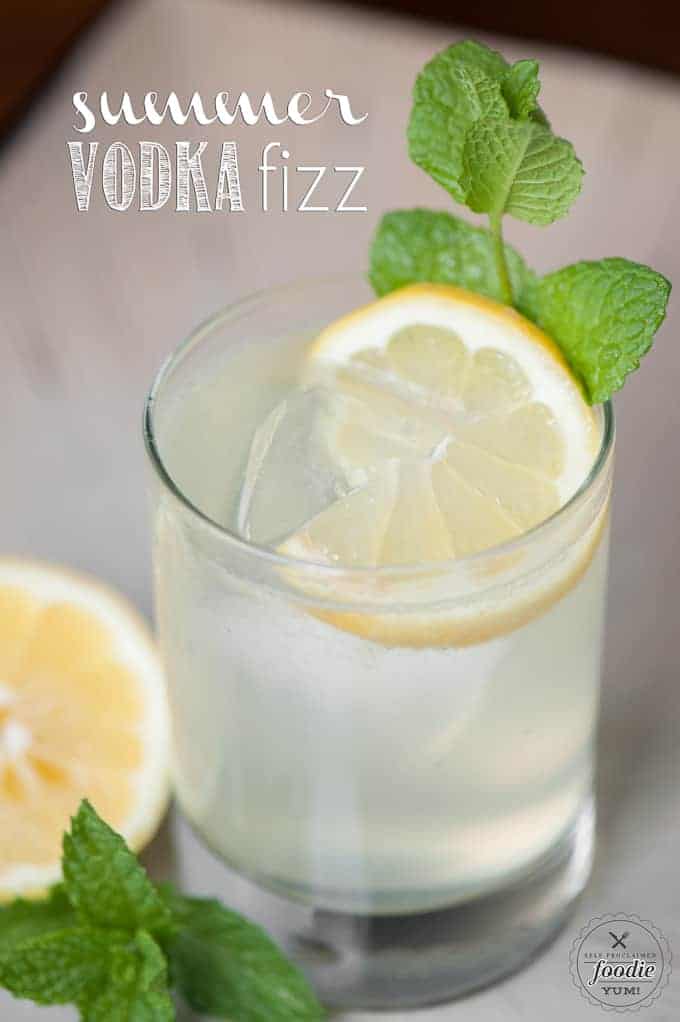 summer vodka fizz with lemon and mint