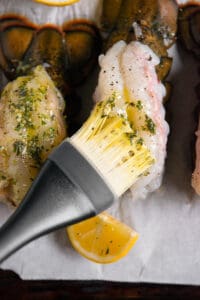 coating lobster tails with melted butter