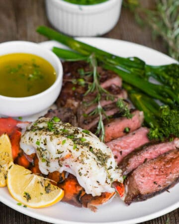 Surf and Turf with lobster and steak