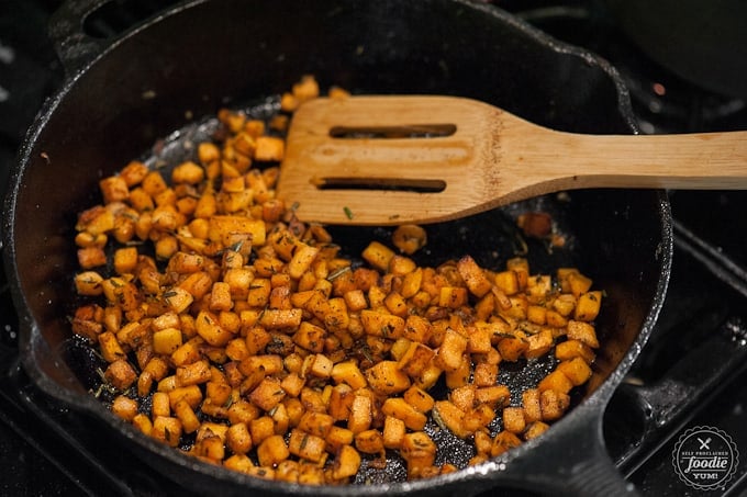 sweet potato in a pan