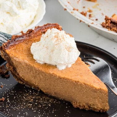 homemade sweet potato pie with a gingersnap crust.