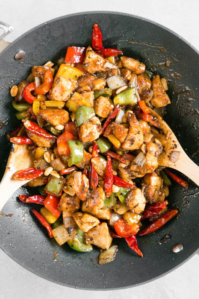 Szechuan Chicken in wok