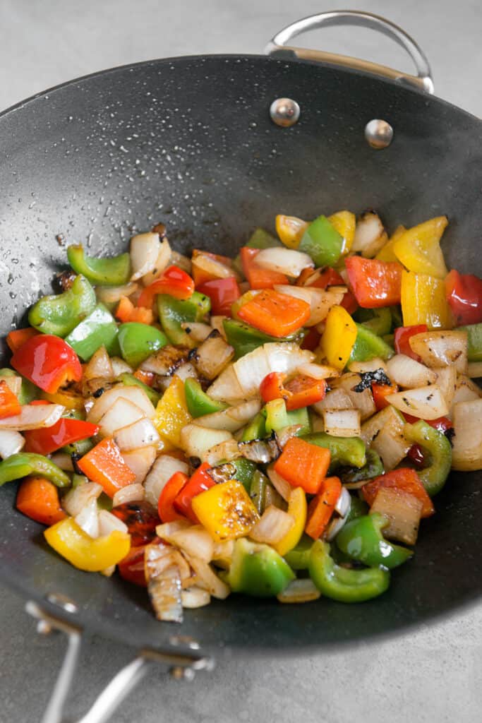 sauteed bell peppers and onions
