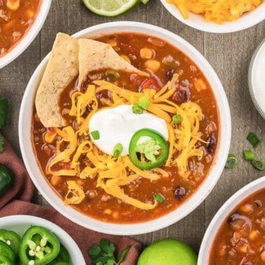 The BEST Stovetop Taco Soup