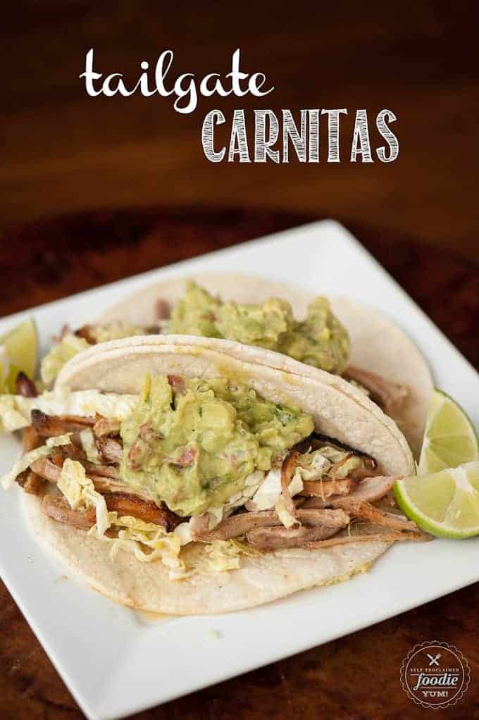 tailgate carnitas on a plate