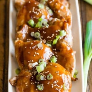 easy oven baked Teriyaki Chicken with soy sauce and brown sugar sauce