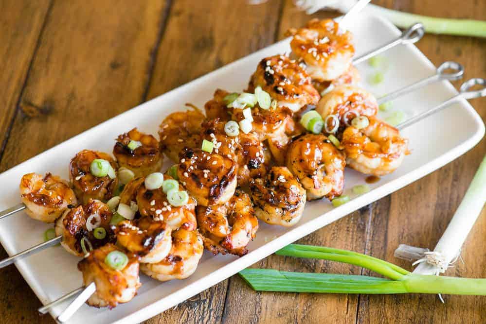 Asian Chicken Skewers with Garlic Soy Marinade - Veena Azmanov