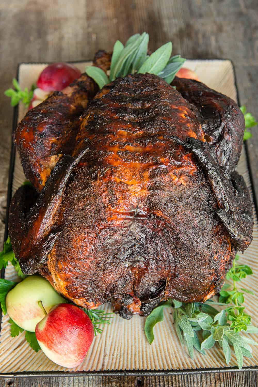 turkey on platter for thanksgiving
